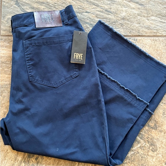 NWT Frye Nightfall Wide Leg Boho Raw Hem Cropped Pants - Picture 6 of 8